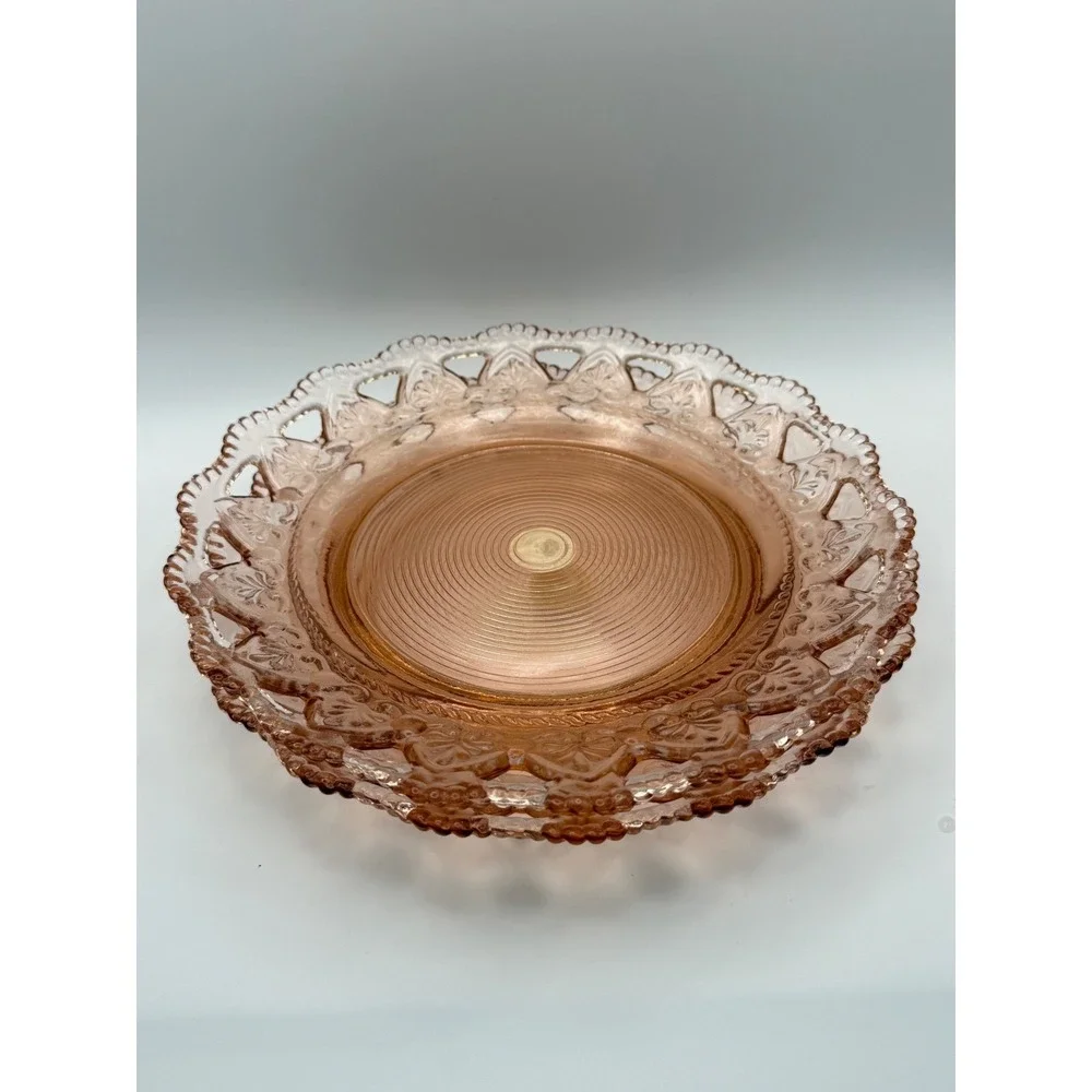 Williams-Sonoma Grande Cuisine Pink Glass Lace Edge 9